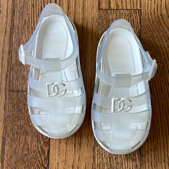 DOLCE & GABBANA DG Logo Clear Jelly Sandals Size 23 (7) - Picture 2 of 7